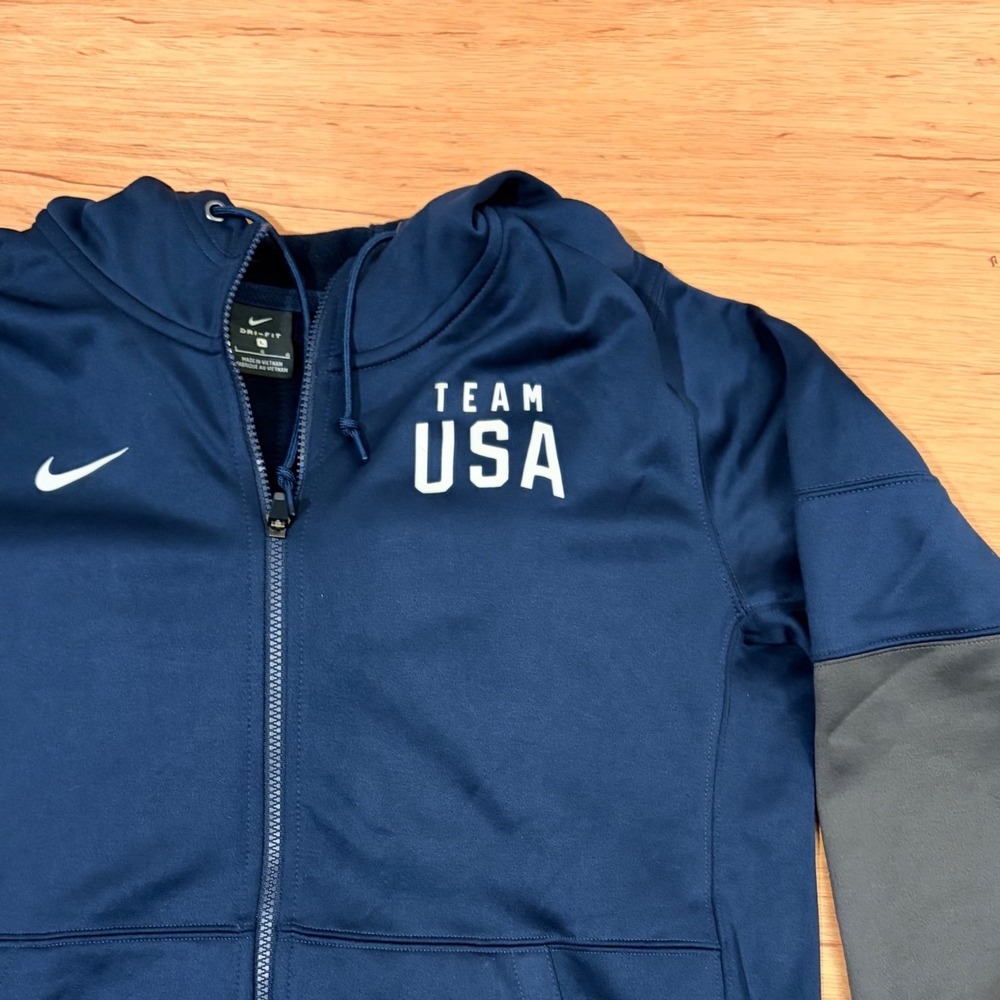 Nike Team USA Mens Therma Dri-FIT Full Zip Hoodie Navy Blue ZCI5801 Large